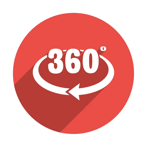 360 degreece met afgeronde pijlpictogram — Stockvector