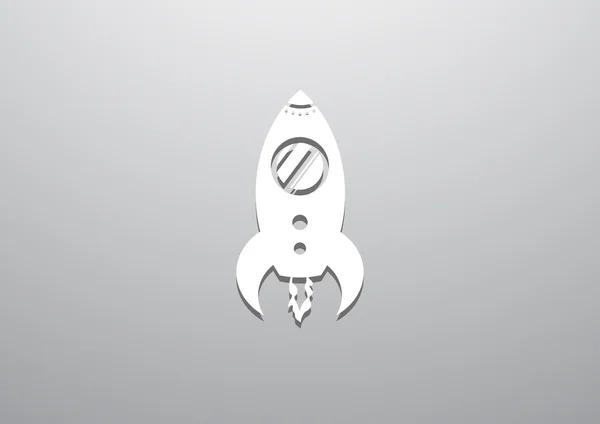 Einfache Rakete Web-Symbol — Stockvektor