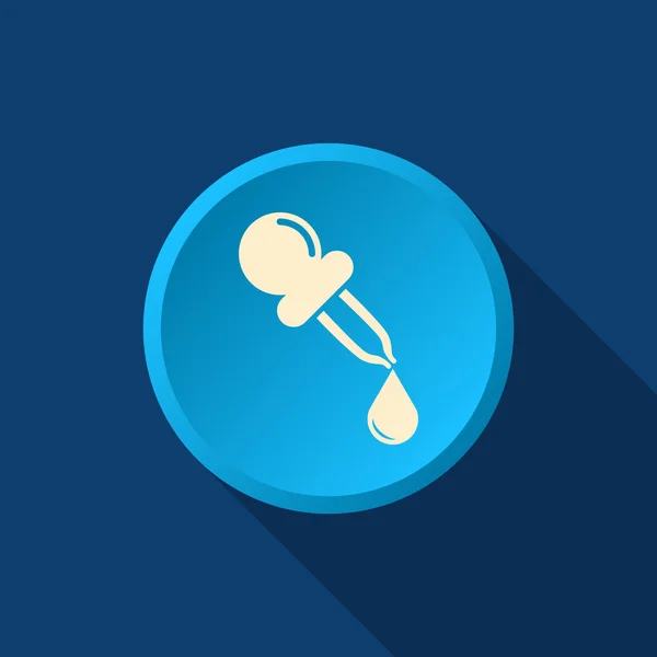 Pipetteer met drop web pictogram — Stockvector