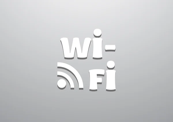 Wi-Fi inskrift med vågor ikon — Stock vektor