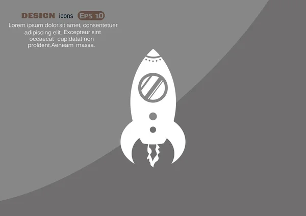 Icône web fusée simple — Image vectorielle
