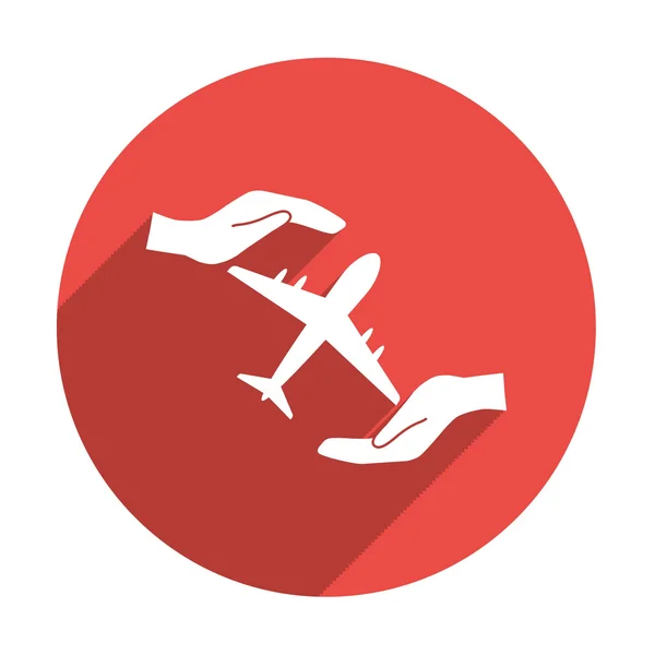 Letadlo v ruce web ikony — Stockový vektor