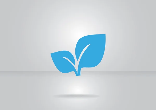 Blue Sprout eco sign web icon — ストックベクタ