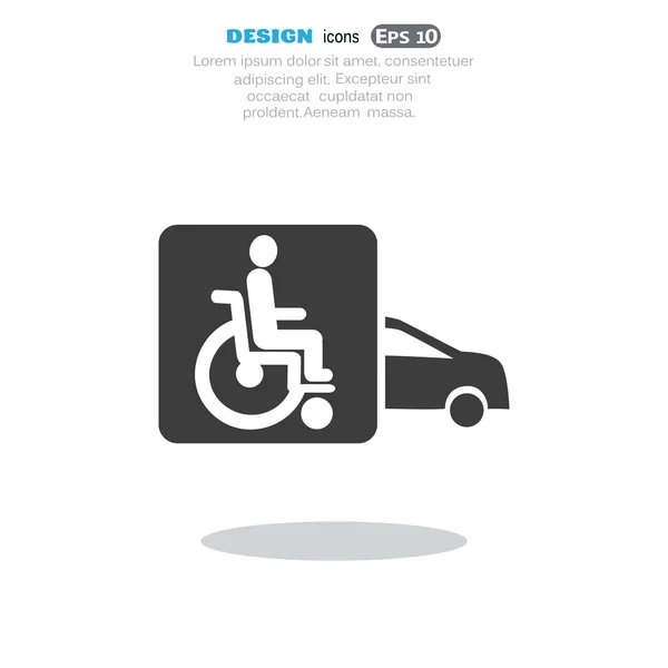 Disabled in car icon — Stock Vector