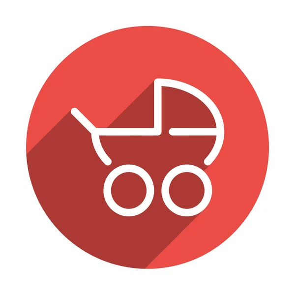 Bebek arabası anahat web simgesi — Stok Vektör