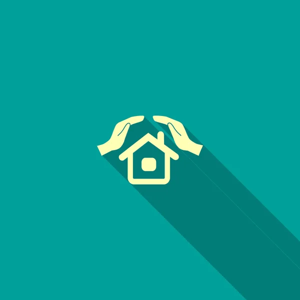 Hus med händerna enkel ikon — Stock vektor