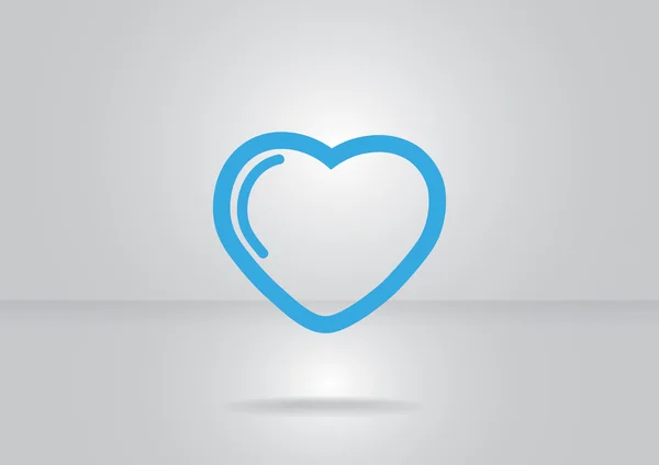 Corazón simple con icono web de reflexión — Archivo Imágenes Vectoriales