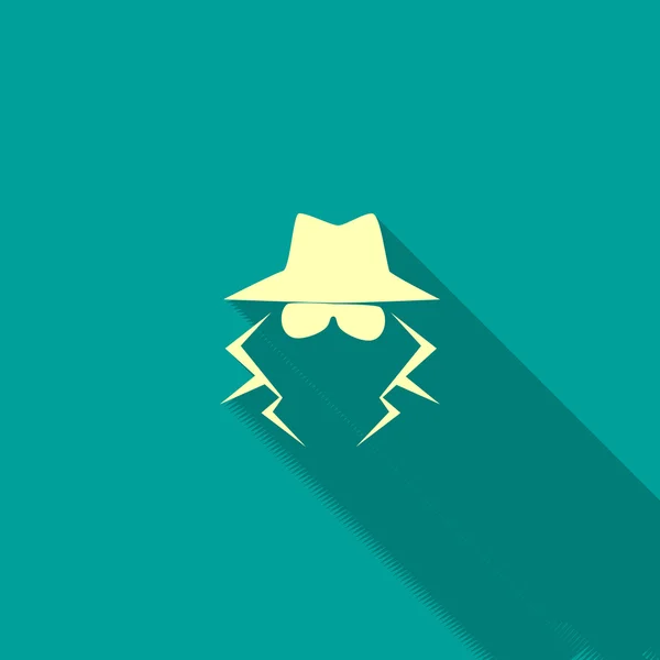 Anonieme spion agent silhouet pictogram — Stockvector