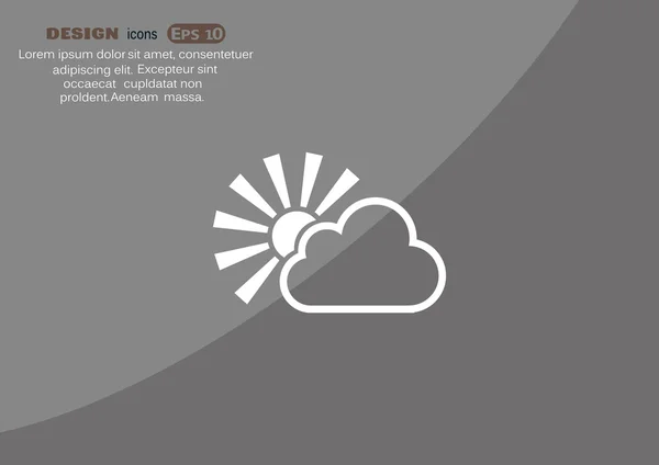 Sol och moln ikon — Stock vektor