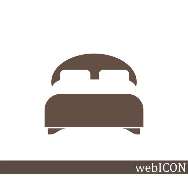 Brown Double bed, web icon — ストックベクタ
