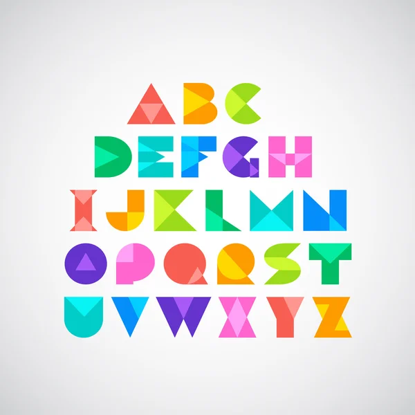 Letras coloridas espectrales en estilo origami — Vector de stock