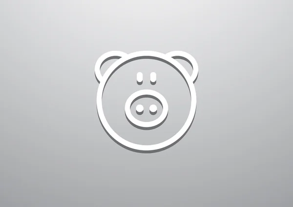 Testa di maiale semplice icona web — Vettoriale Stock