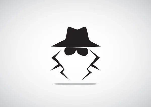 Anonieme spion agent silhouet pictogram — Stockvector