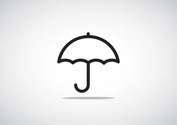 Eenvoudig overzicht paraplu web pictogram — Stockvector