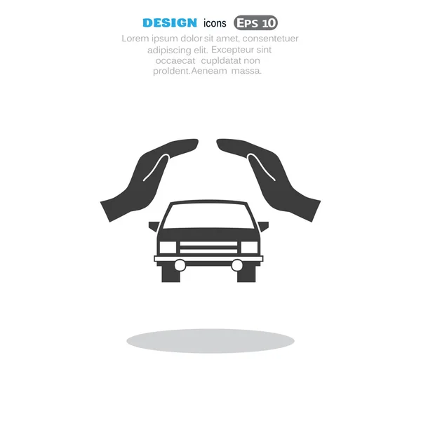 Icono web de seguro de coche — Vector de stock