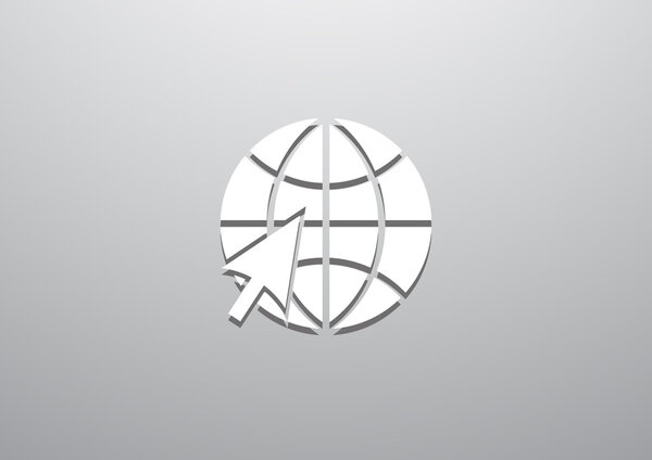 Значок World symbol and arrow web
