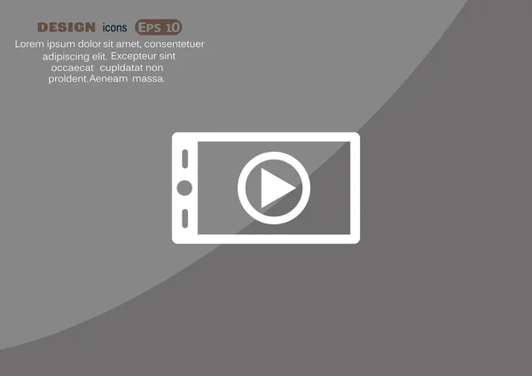 Signo de vídeo en la pantalla del smartphone — Vector de stock