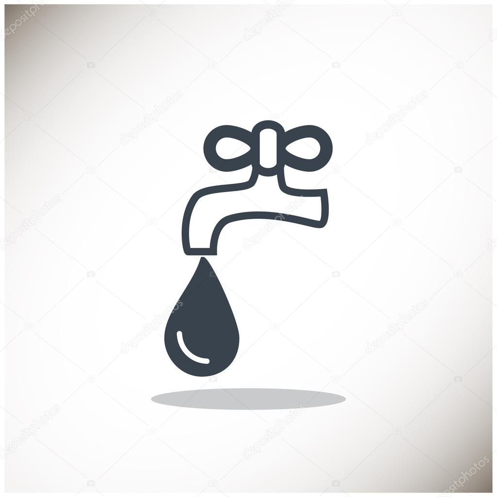 Faucet with drop web icon