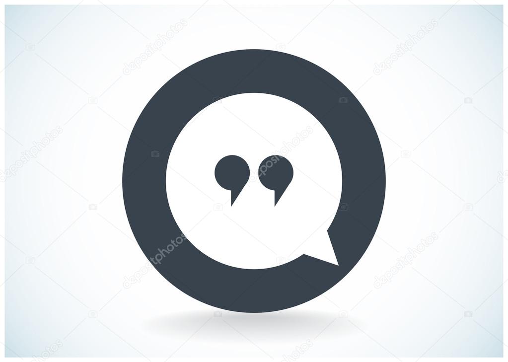 Dialog web icon, bubble with quotes