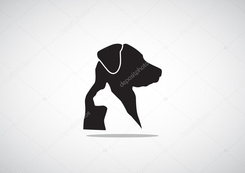 Sign with domestic pets silhouettes