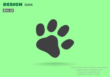 Köpek pençe parça basit simgesi