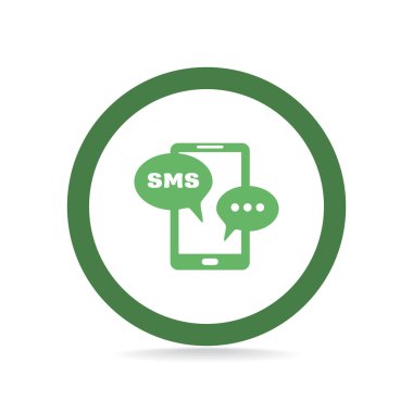 Sms kabarcıklar simgesi ile Smartphone