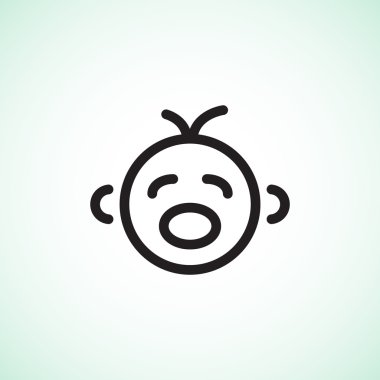 Siluet Basit çizgiler içinde Ağlayan bebek