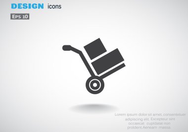 El arabası ile kutuları simge