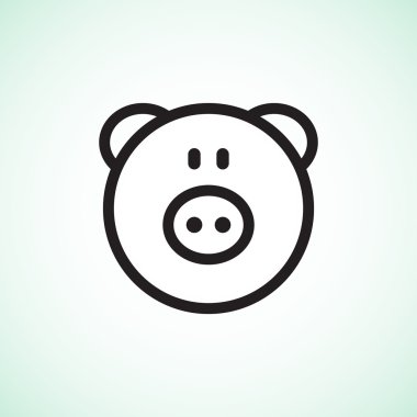 Domuz kafa basit web simgesi