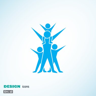 Mutlu aile kavramı web simgesi