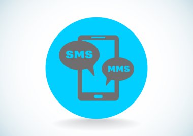 Sms kabarcıklar simgesi ile Smartphone