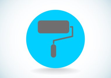 Boya rulo siluet web simgesi