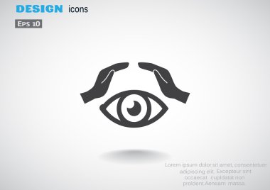 İnsan göz ve ellerini web simgesi