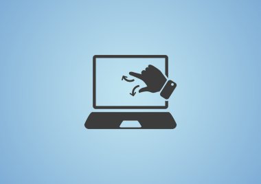Dokunmatik ekranda dizüstü web simgesi