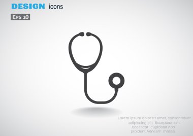 Stetoskop basit web simgesi