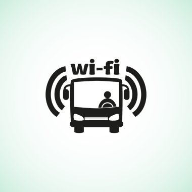 Wi-Fi otobüs işareti, basit simgesi