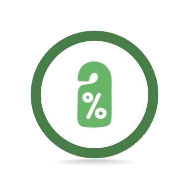 Etiket asılı üzerinde yüzde simgesi