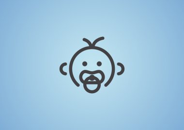 Bebek emziği ile basit simgesi