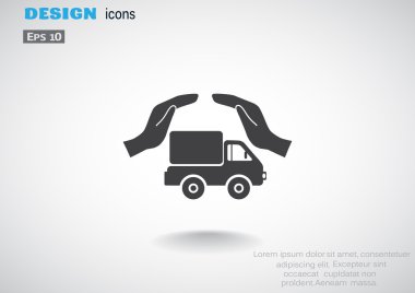 Eller basit web simgesi ile kamyon