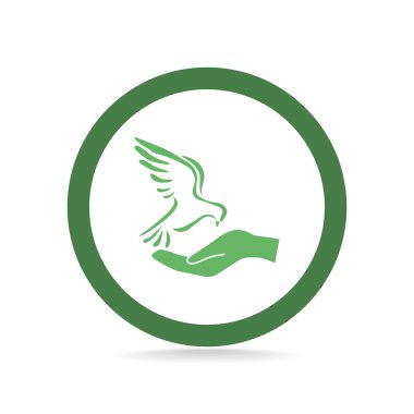 Güvercin el basit simgesi ile