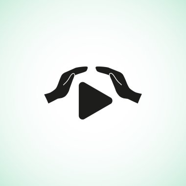 Oyun düğmesi ve eller simgesini