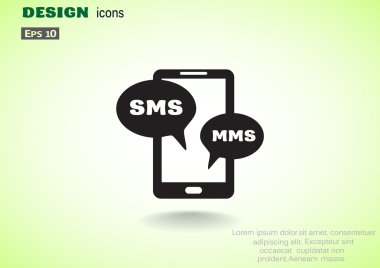 Sms kabarcıklar simgesi ile Smartphone