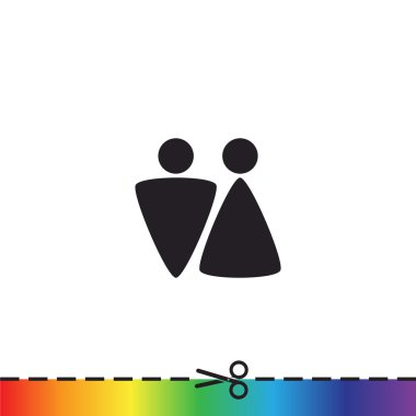 Cinsiyet işaretleri ile WC simgesi