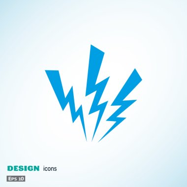 Three lightnings web icon clipart