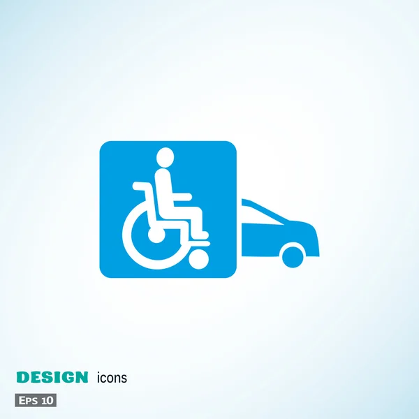 Disabled in car icon — Stock Vector