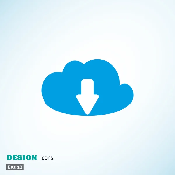 Cloud-fil ladda ner symbol — Stock vektor
