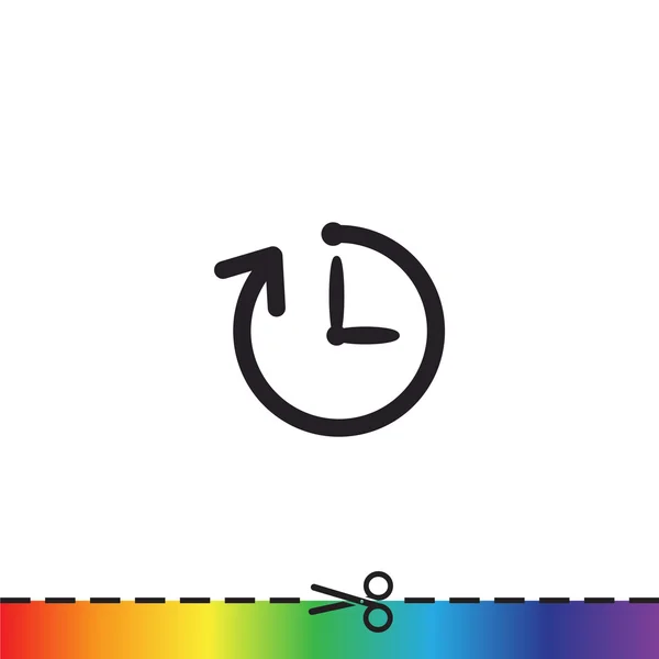 Orologio semplice con icona freccia arrotondata — Vettoriale Stock