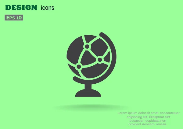 Icône web globe simple — Image vectorielle