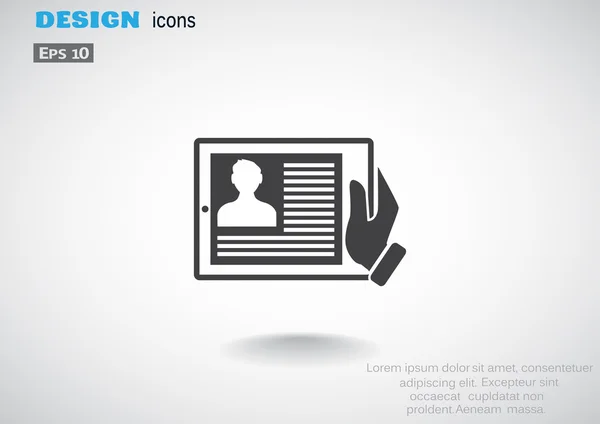 Tableta digital icono web simple — Archivo Imágenes Vectoriales