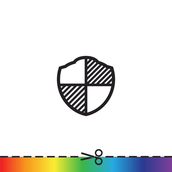 Striped simple shield icon — Stock Vector